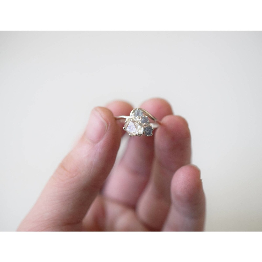 alternative raw diamond engagement ring raw crystal size 4 5 6 7 8 8 9 1…